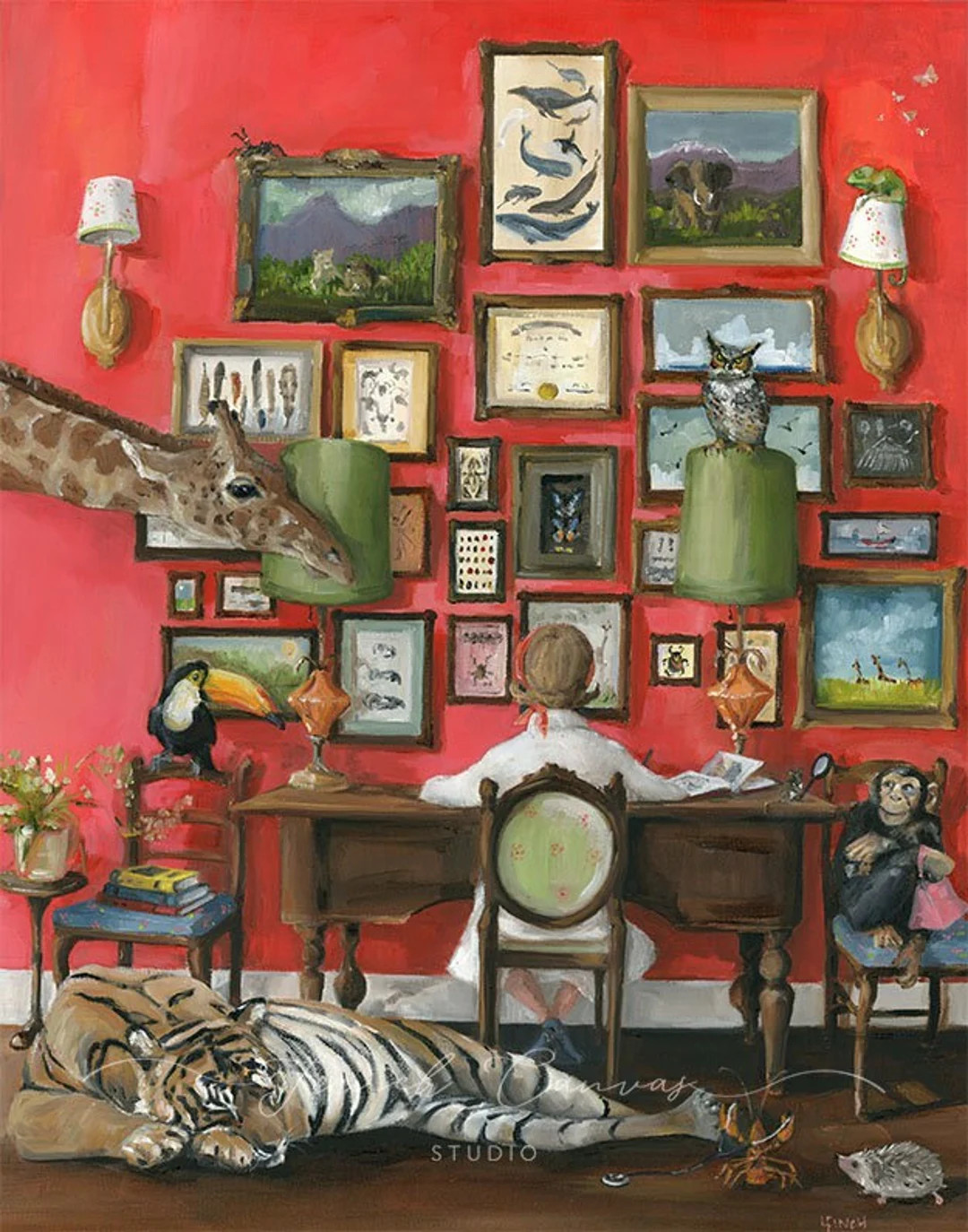 The Zoologist - Fine Art Print, Whimsical Art, Animal Art, Zoology, French Canvas Studio, Giclee ... | Etsy (US)