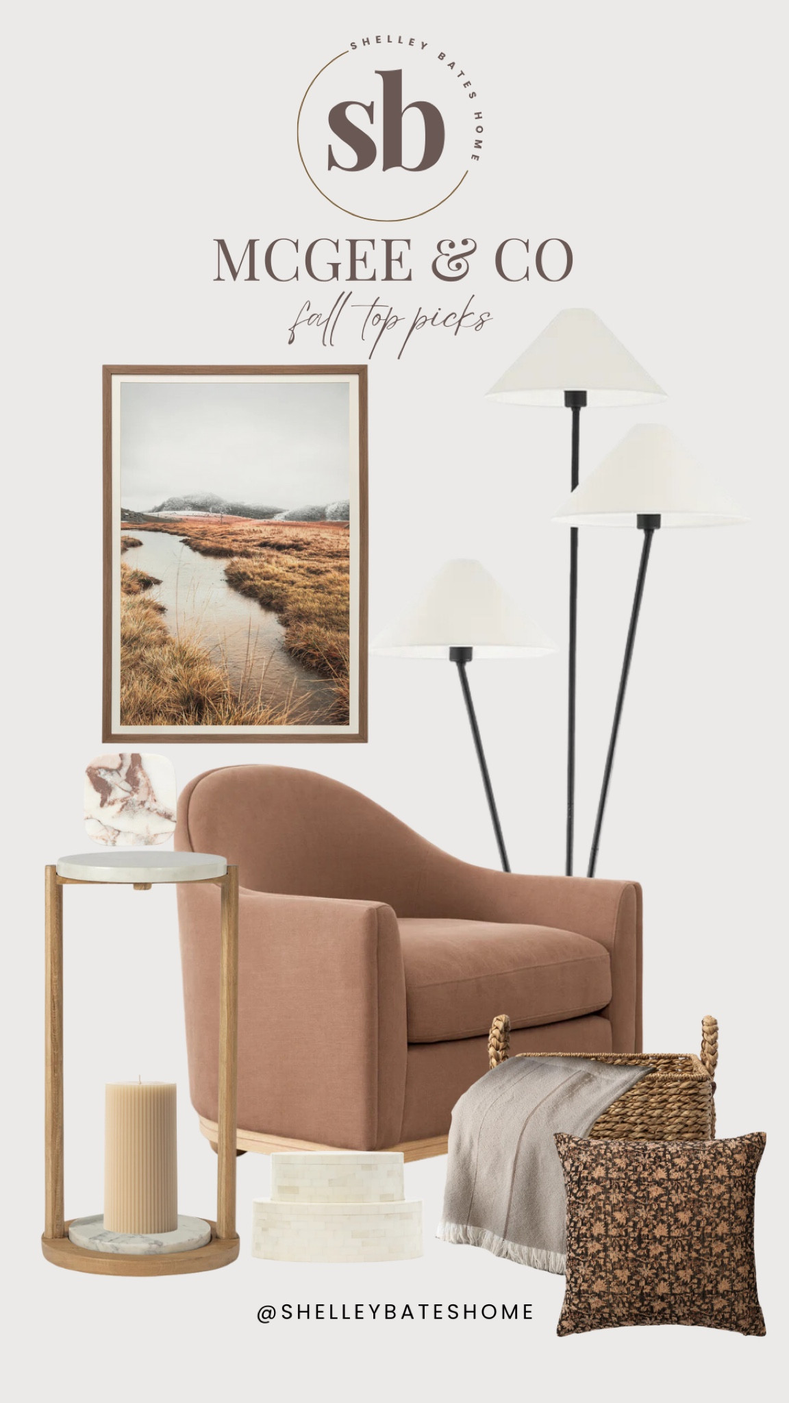 McGee & Co Fall top picks

wall art, accent chair, floor lamp, side table, marble coasters, throw blanket, storage basket, throw pillow, candle, oval decorative box

#LTKSeasonal #LTKHome