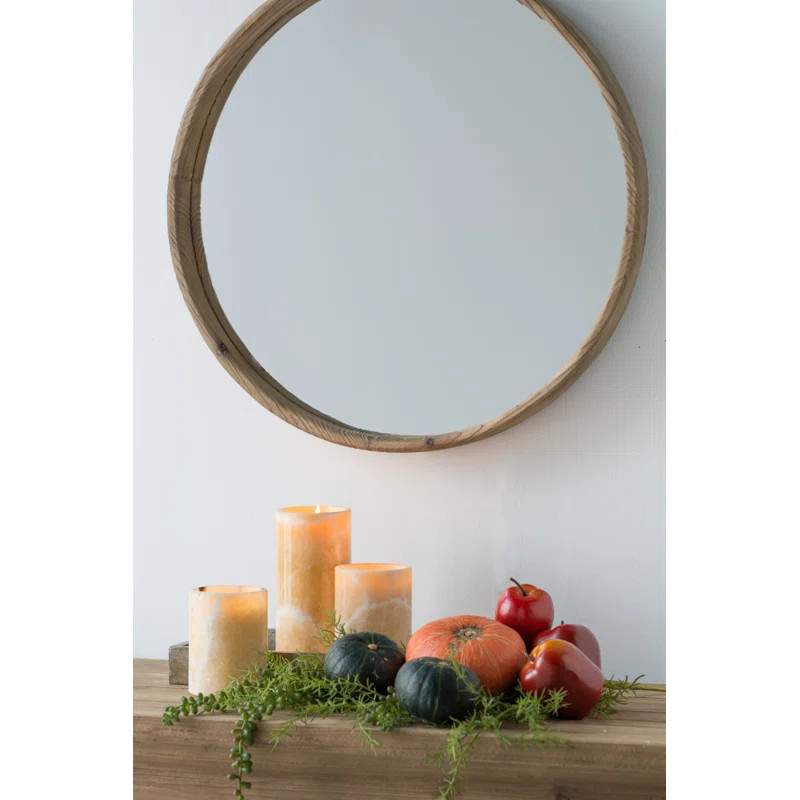 Sanket Round Wood Wall Mirror | Wayfair North America