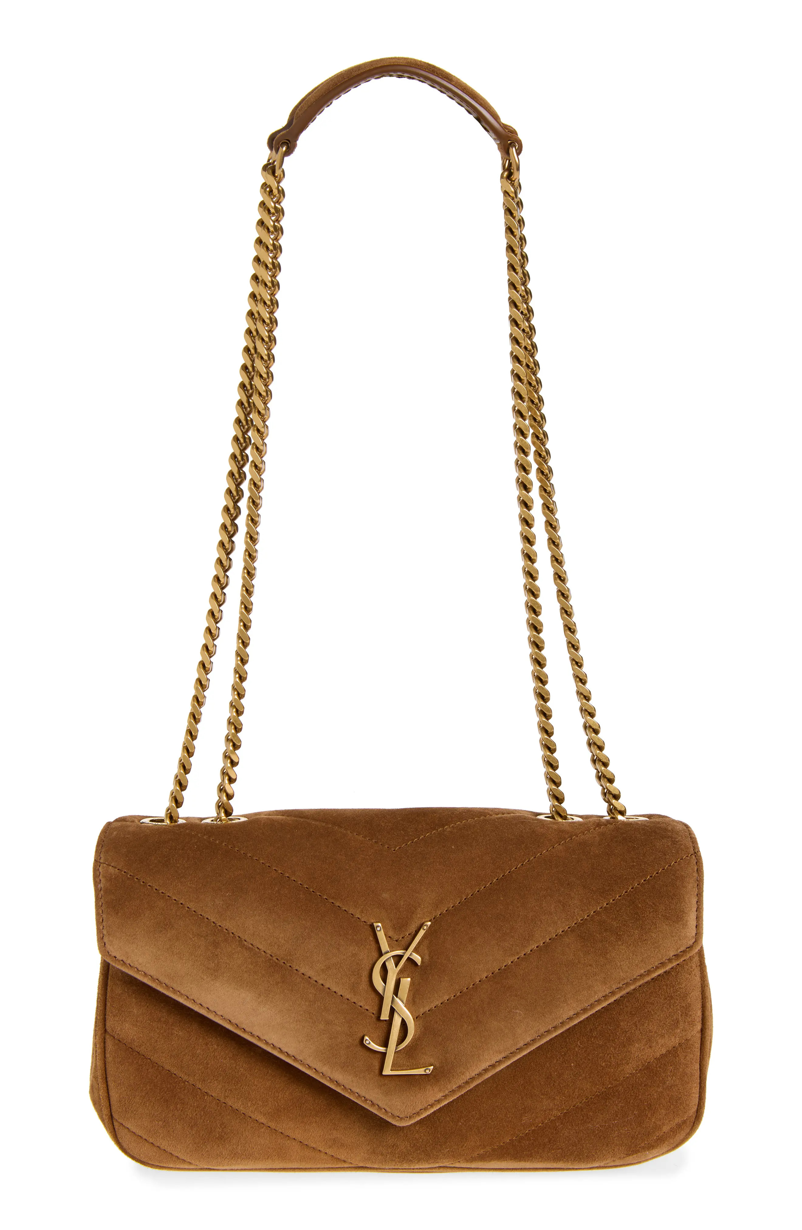 Saint Laurent Small Loulou Suede Chain Shoulder Bag (Women) | Nordstrom | Nordstrom