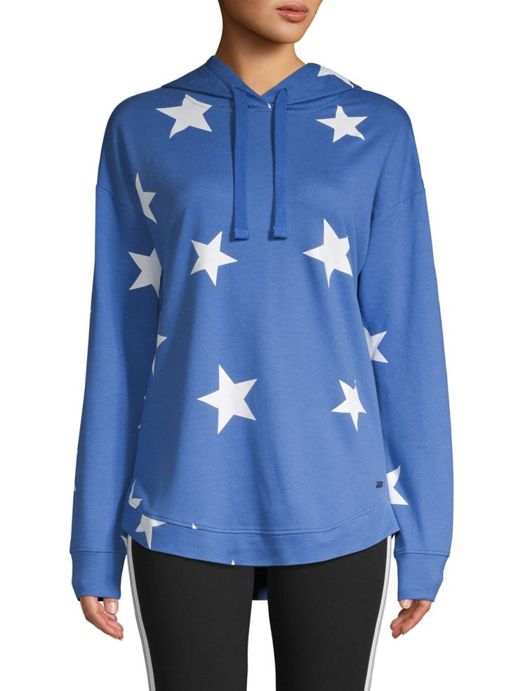 Star-Print Cotton-Blend Hoodie | Lord & Taylor