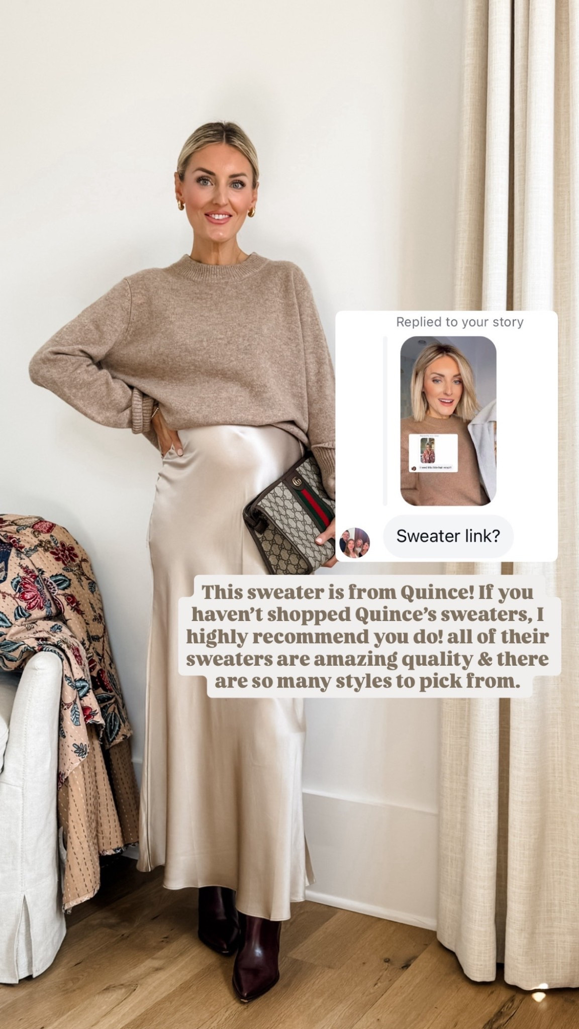Quince’s sweaters are truly so good! They are classic staples that are affordable and amazing quality! I am constantly pulling for mine! Wearing S!

Loverly Grey, quince, sweater, winter staples, slip skirt, closet staples 

#LTKSeasonal