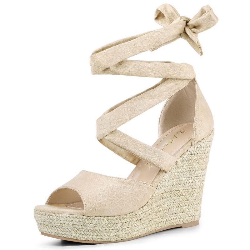 Allegra K Women's Lace Up Espadrilles Wedges Sandals | Target