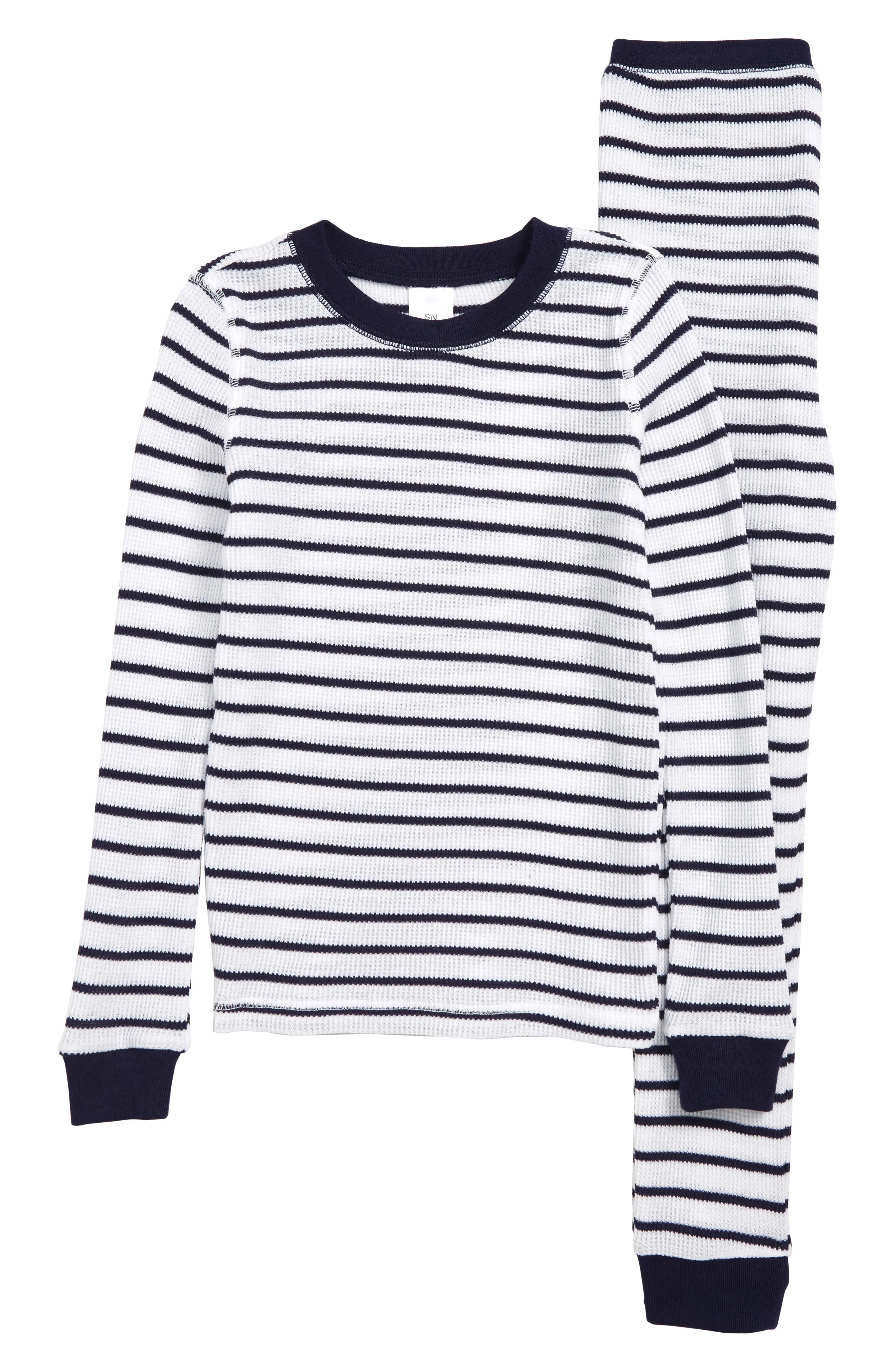 Something Navy Thermal Fitted Two-Piece Pajamas (Toddler Girls, Little Girls & Big Girls) (Nordstrom | Nordstrom