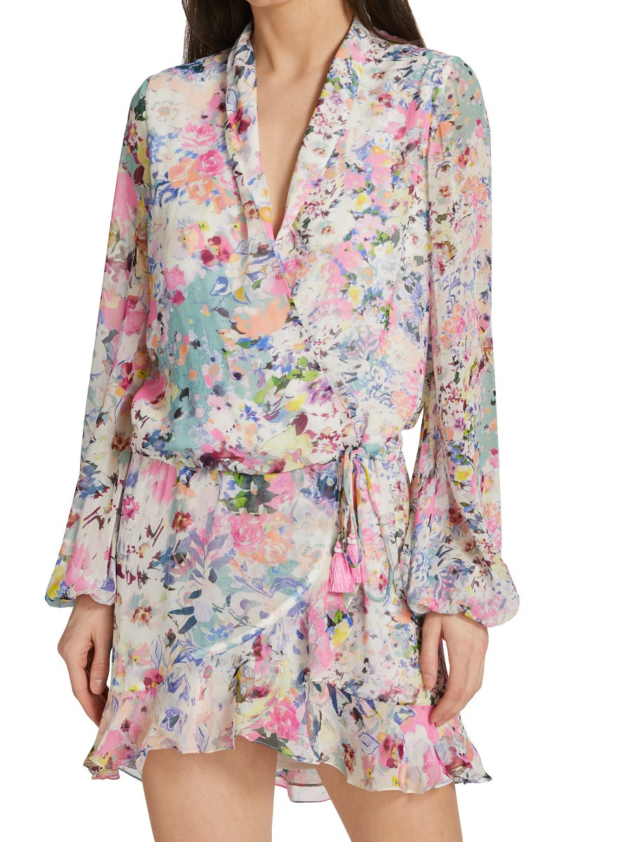 Rococo Sand Women's Floral Print Wrap Minidress - White Multi - Size M | Saks Fifth Avenue OFF 5TH