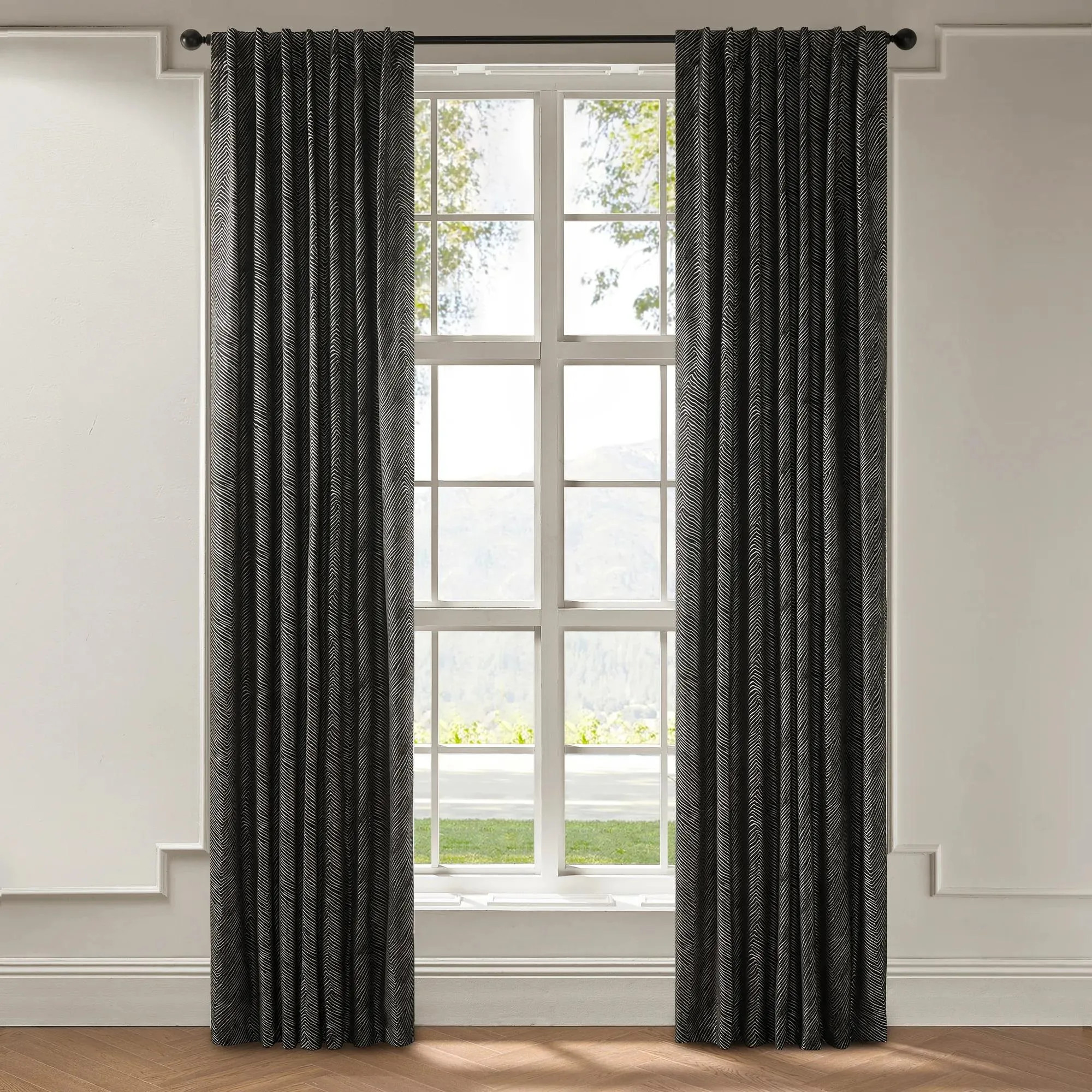 Kenzo Chenille Curtain - Black | Z Gallerie