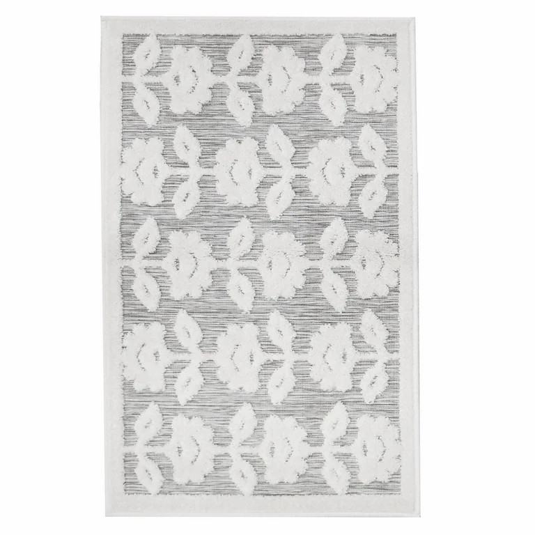 My Texas House Poppy 2' x 3' Grey Floral Indoor/Outdoor Area Rug | Walmart (US)