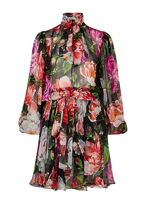 Floral-print silk-chiffon mini dress | Harvey Nichols (Global)