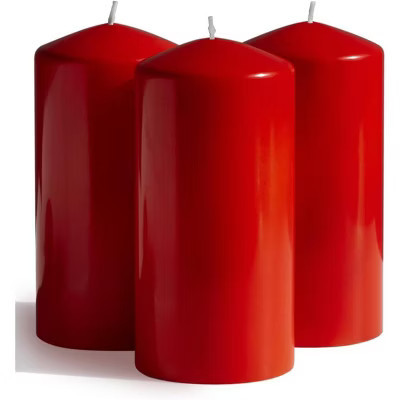 3x6 inch Red Pillar Candle Set of 3 - Large Pillar Candles Red Perfect for Any Occasion - Long Burning Red Candles Unscented | Target