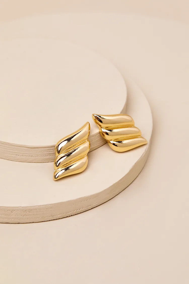Exceptional Delight Gold Statement Earrings | Lulus