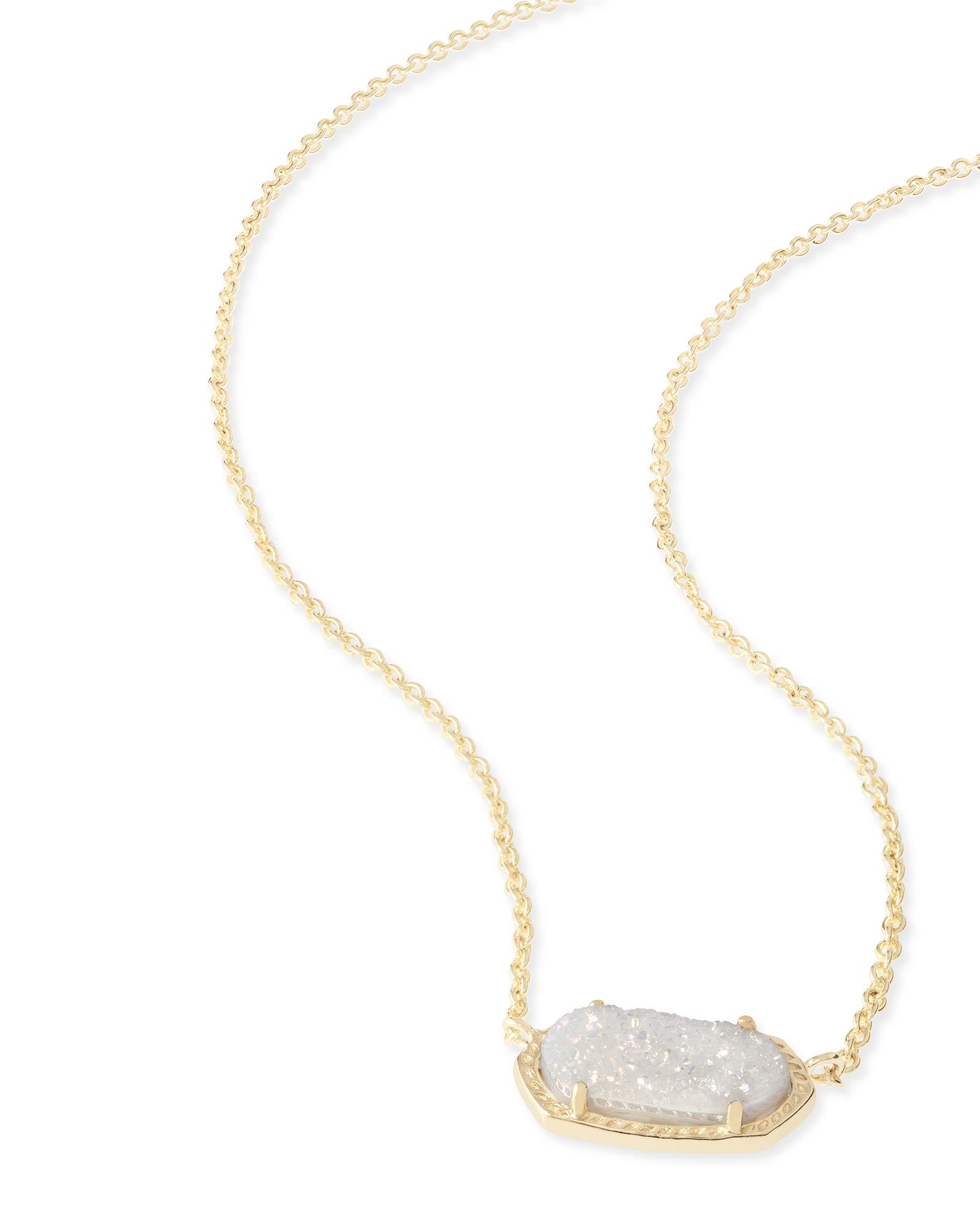 Elisa Gold Pendant Necklace in Iridescent Drusy | Kendra Scott