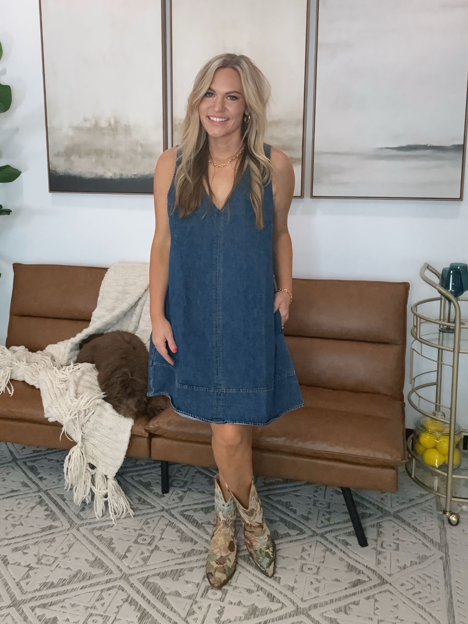 Partnered with @VICI VICI for a concert festival look that works. Relaxed denim with a strong shape, styled with western boots to carry from daytime sets to night shows. Use code AUDRIE35 for 35% off.

VICI denim dress, VICI outfit, concert outfit, festival style, casual denim dress, western inspired look, summer outfit, AudrieDollins

#LTKOver40 #LTKFestival #LTKSeasonal