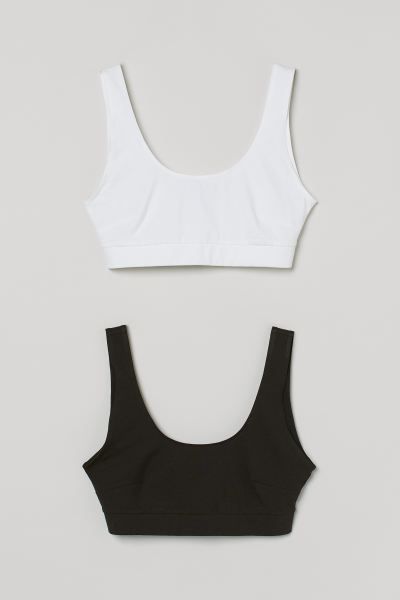 2-pack Cotton Bra Tops | H&M (US + CA)