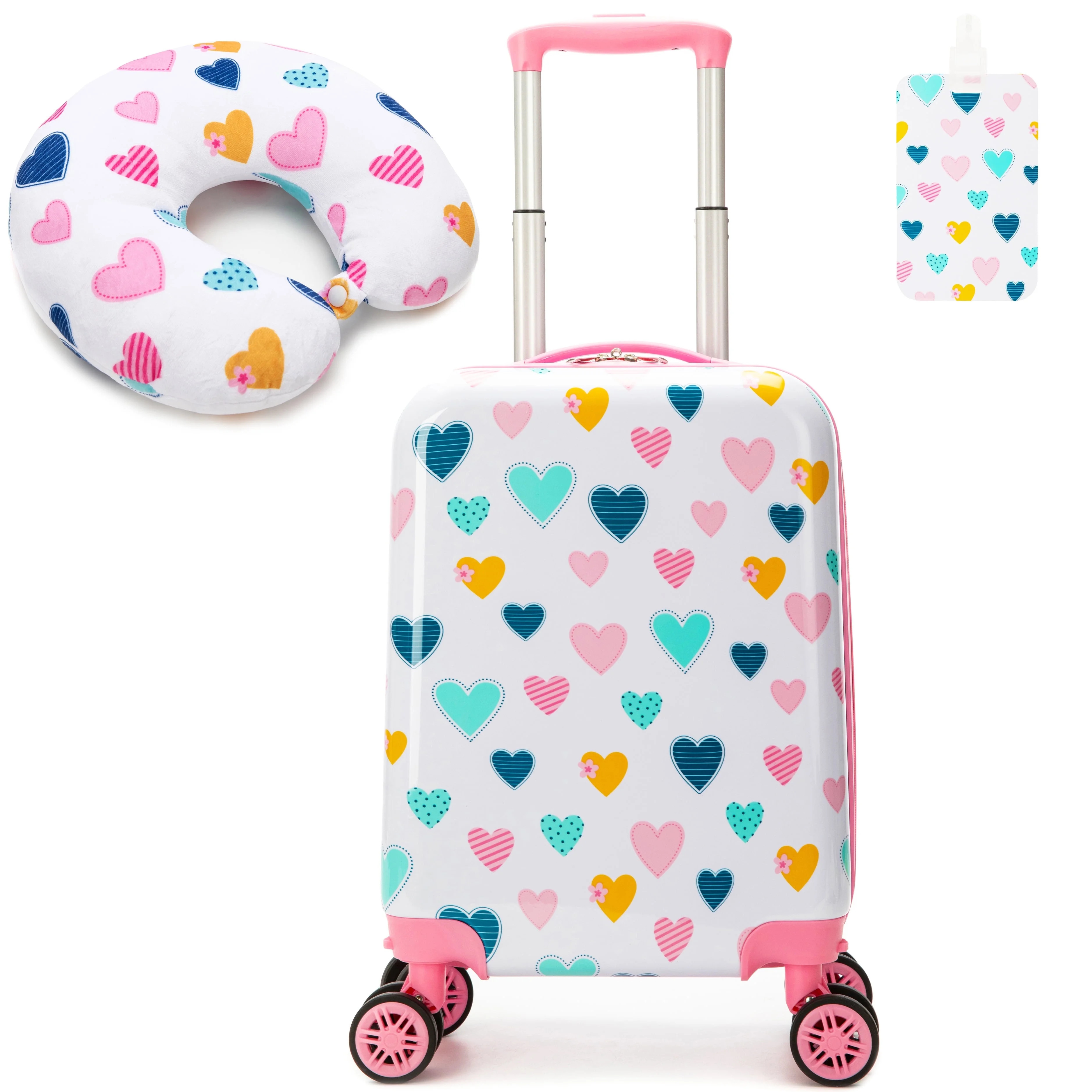Kids Luggage Sets 2 Piece Small Suitcases with Wheels for Girls Rolling Suitcase Travel Essential... | Walmart (US)