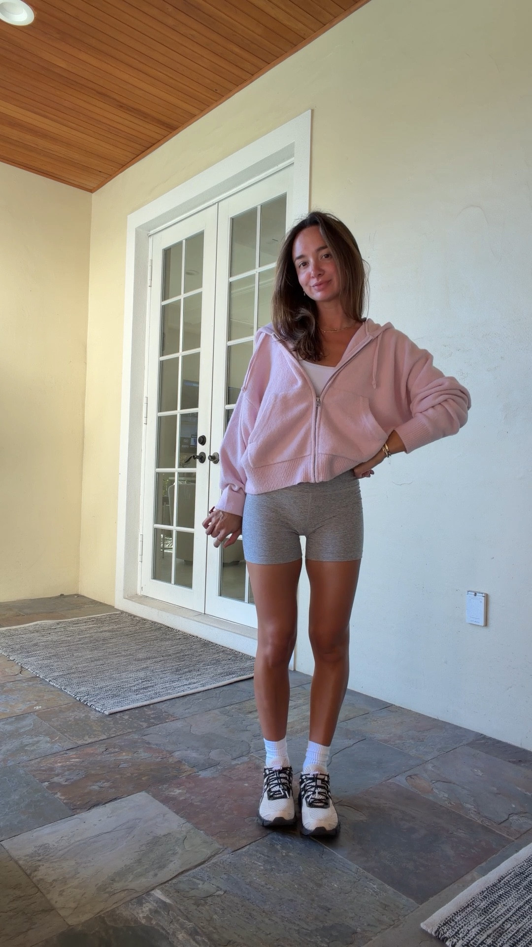 Morning walk/farmers market! XS shorts and small jacket!