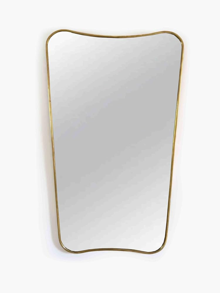 Italian Curved Unlacquered Brass Mirror - Butterfly Wall Mirror (39 H / 23.5w, Antique Brass) | Amazon (US)