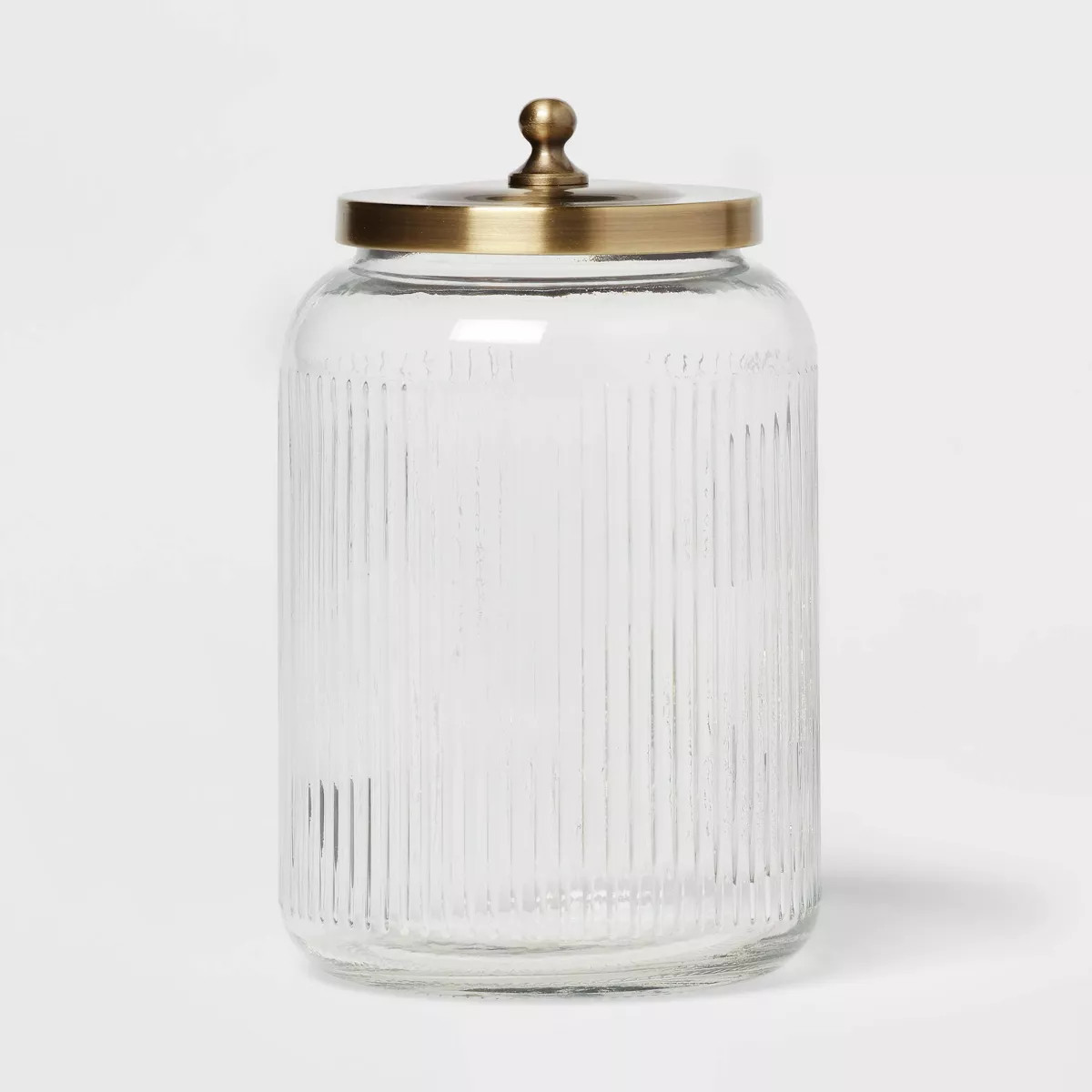 Large Bath Glass Canister Brass - Threshold™: Elegant Storage Solution for Bathroom Essentials,... | Target
