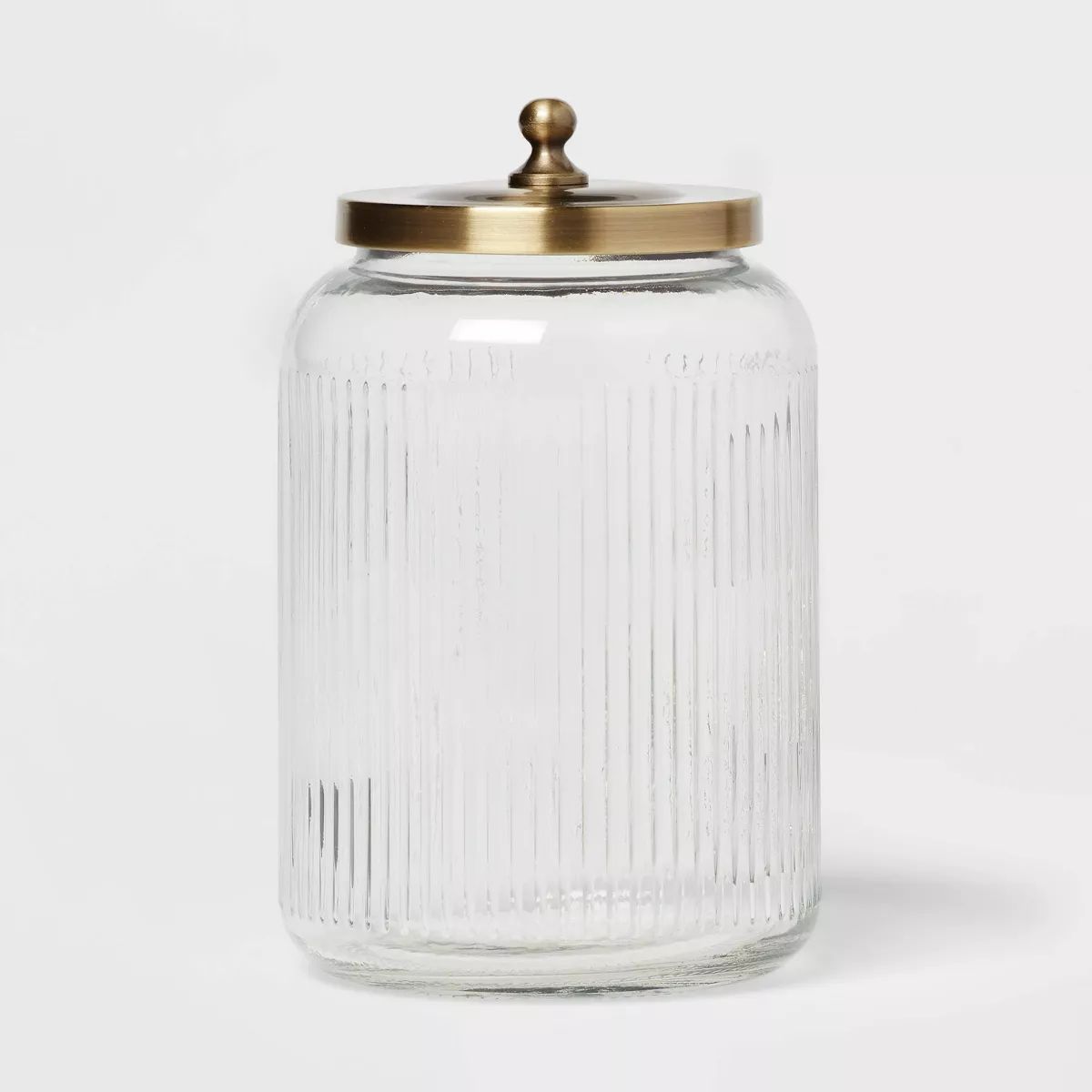 Large Bath Glass Canister Brass - Threshold™ | Target