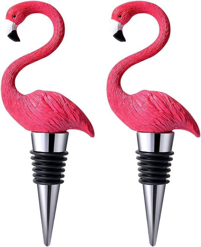 2PCS Wine Stopper,Nalostyle Wine Bottle Stoppers,Red Flamingo Topper Champagne Bottle Stoppers,5 ... | Amazon (US)
