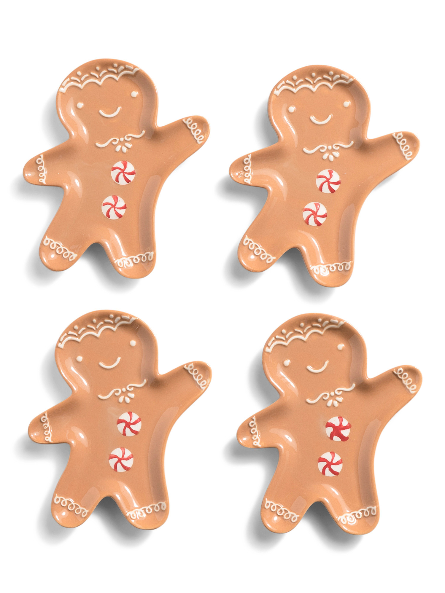 4pk Gingerbread Man Appetizer Plates | TJ Maxx