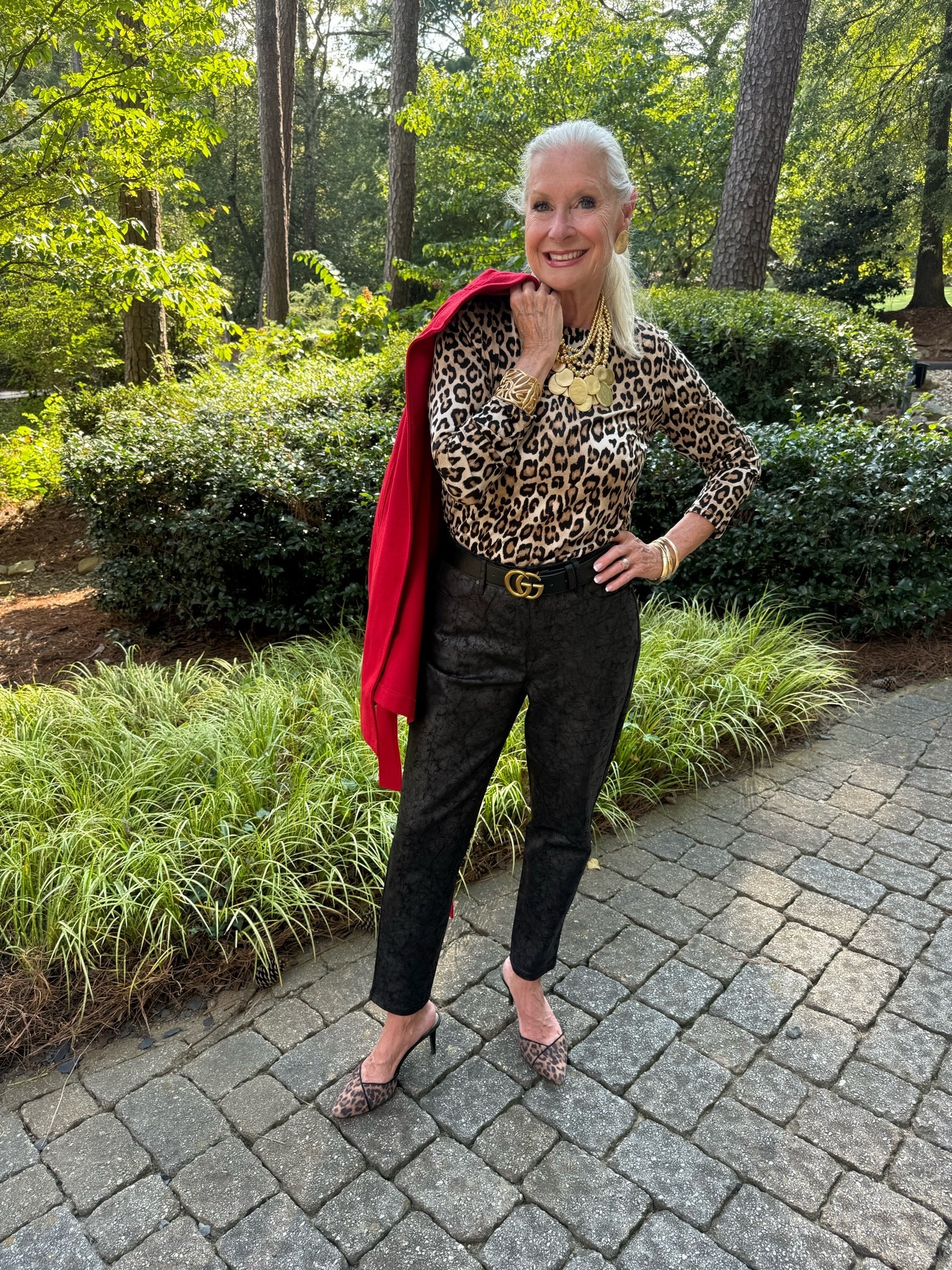 Leopard print and red are a great choice for fall!