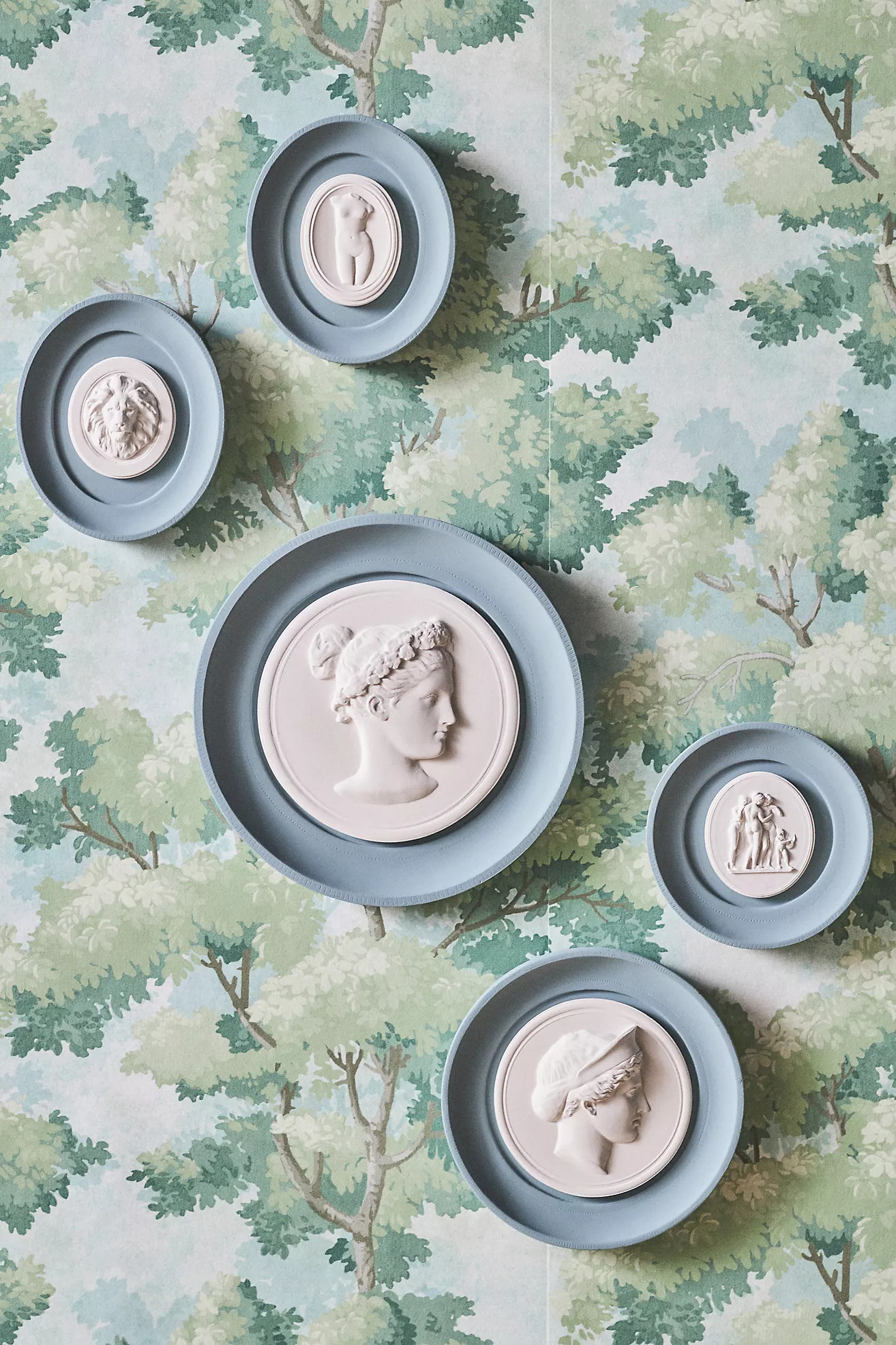 STATUETTE Hand-Cast Plaster Blue Framed Intaglio Wall Art | Anthropologie (US)