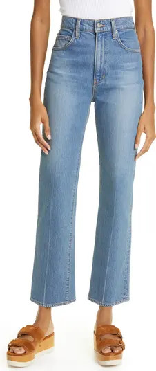 Veronica Beard Joey Cowboy Crease High Waist Straight Leg Jeans | Nordstrom | Nordstrom