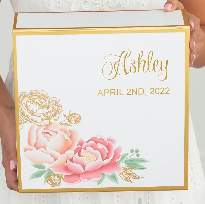 Custom Name Floral Gift Box Magnetic Gift Box Personalized Bridesmaid Gift Box Bridesmaid Proposa... | Etsy (US)