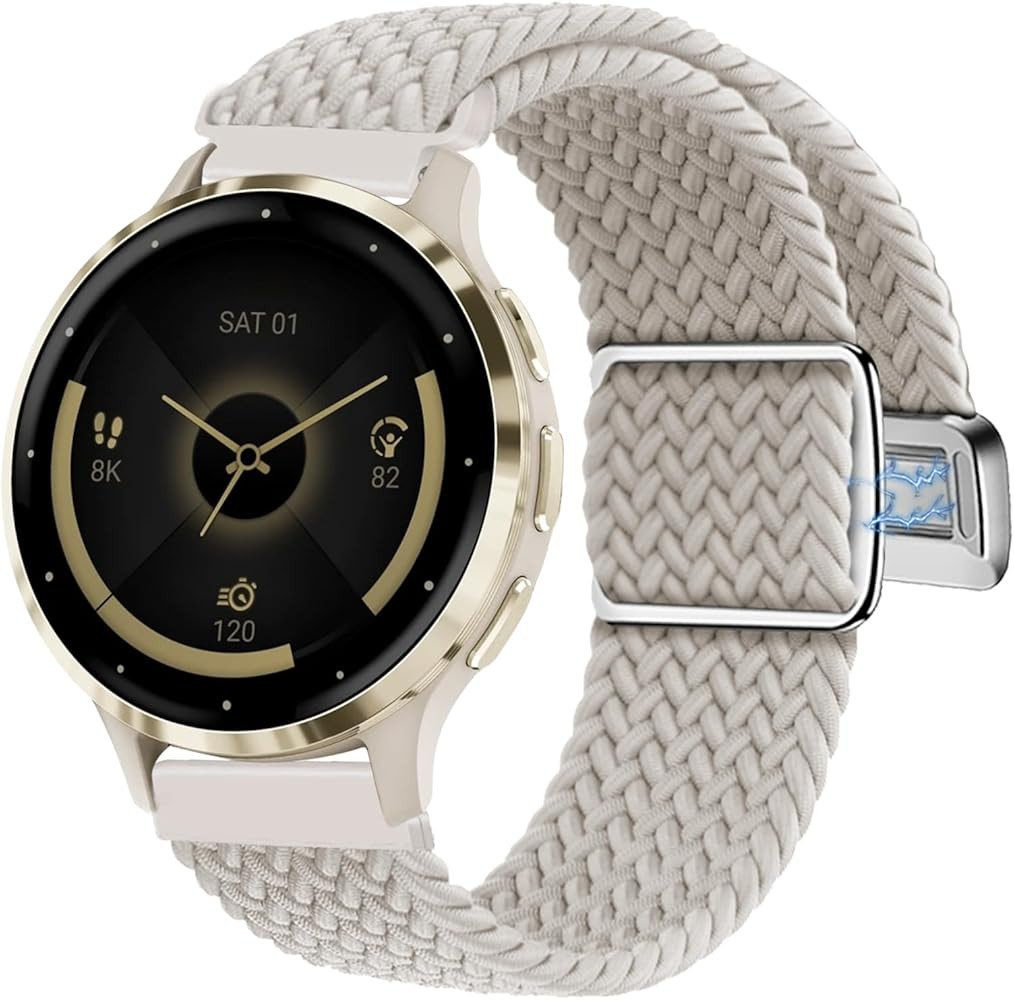 Abanen 20mm Braided Nylon Elastic Watch Bands for Garmin Vivoactive 5 / Venu Sq/Venu 2 Plus, Loop... | Amazon (US)