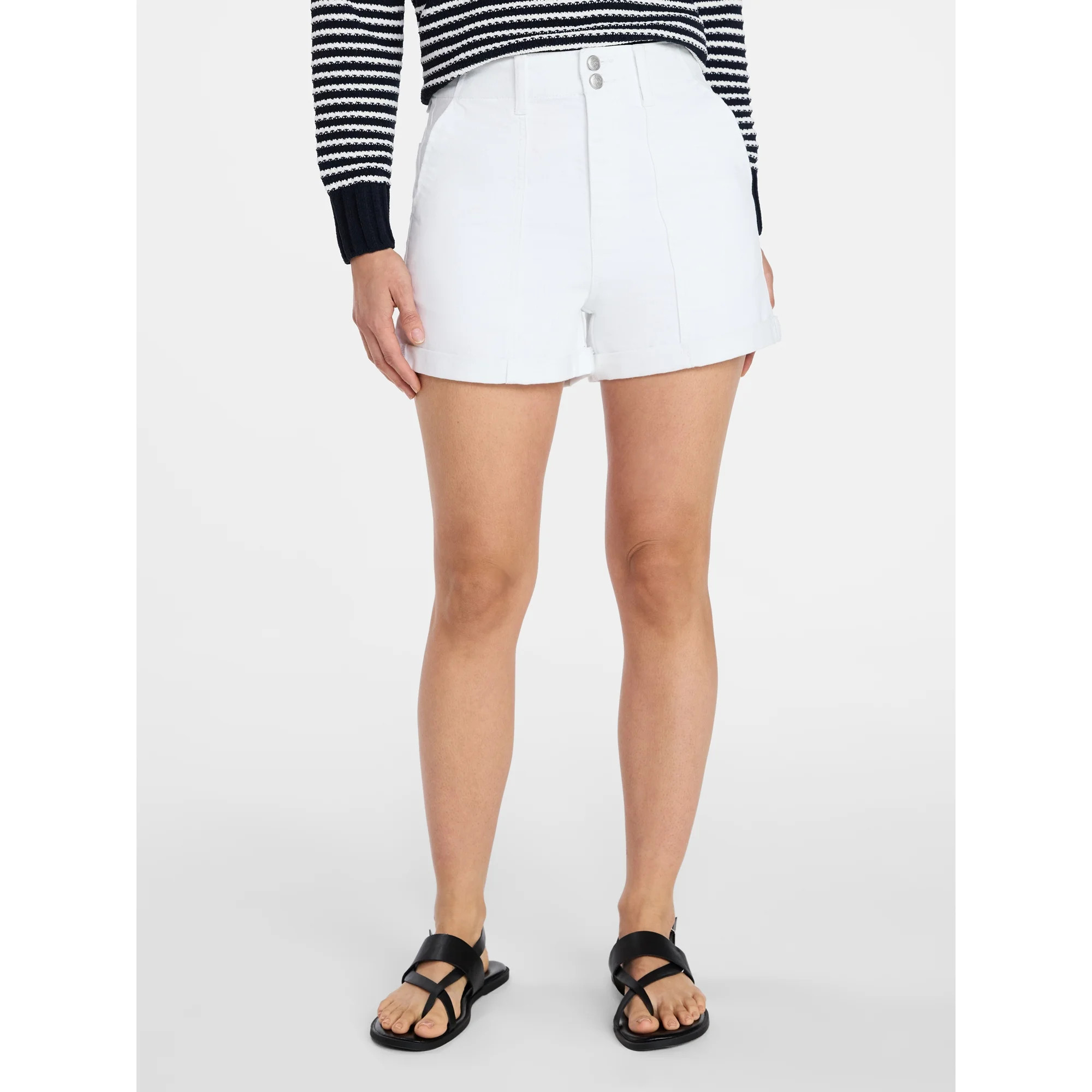 Time and Tru Women's High Rise Utility Shorts, 3.5" Inseam, Sizes 0-22 | Walmart (US)
