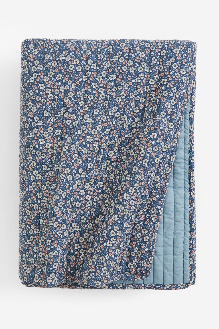 Quilted Bedspread - Blue/floral - Home All | H&M US | H&M (US + CA)