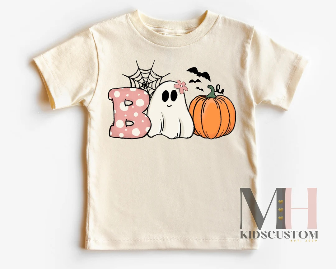Boo Ghost Halloween Shirt Halloween Kids Shirt Ghost Pumpkin - Etsy | Etsy (US)
