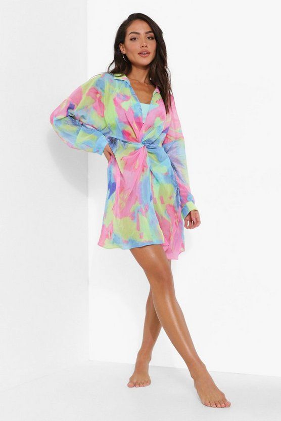 Tie Dye Tropical Beach Dress | Boohoo.com (US & CA)