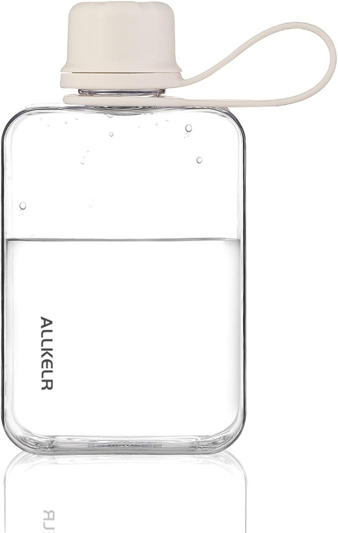 Portable Flat Water Bottle,BPA Free Reusable Tritan Plastic Travel Water Bottle Cup,Lightweight L... | Amazon (US)