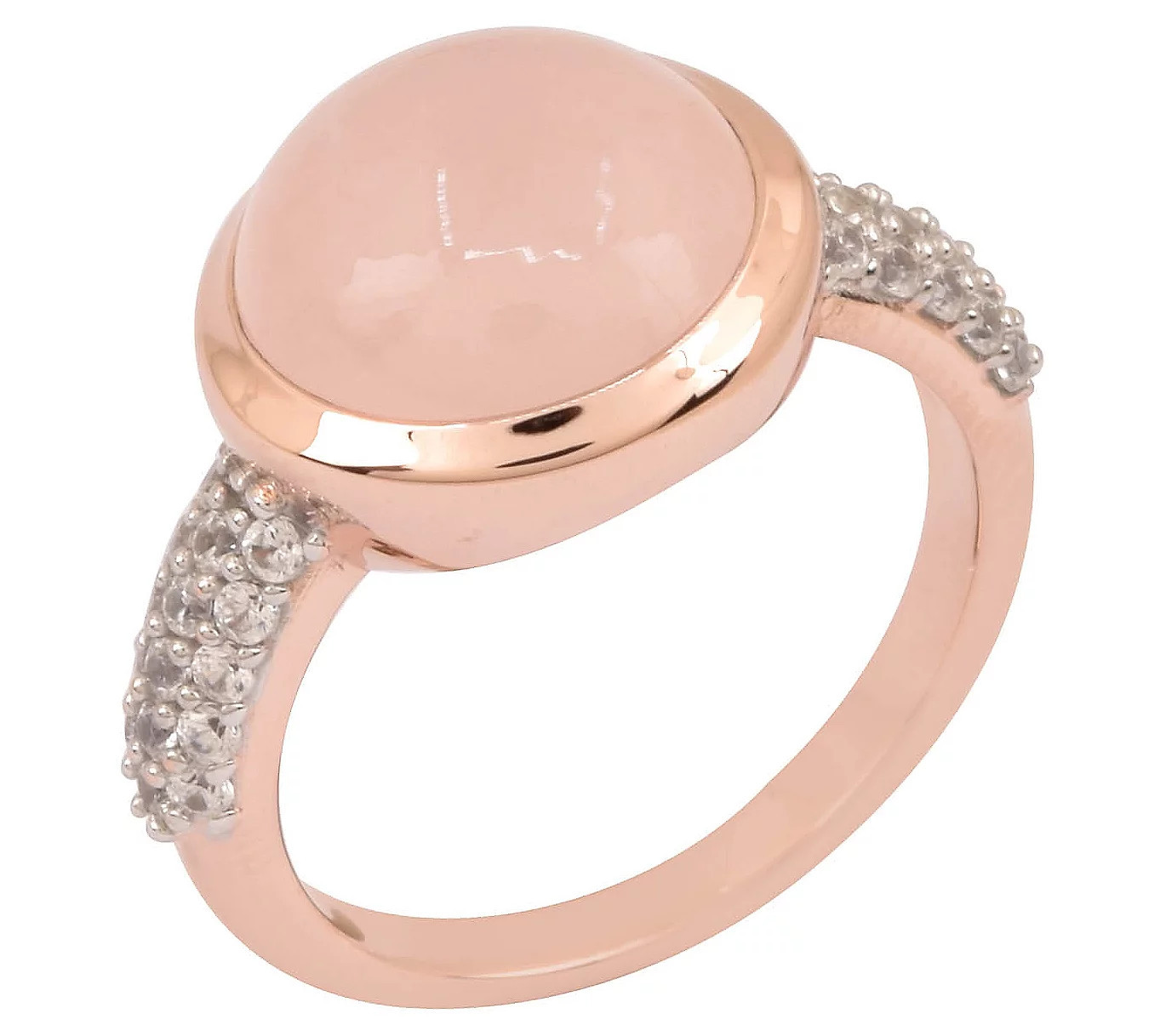 Affinity Gems Zircon & Rose Quartz Ring, 14K Go ld Plated | QVC