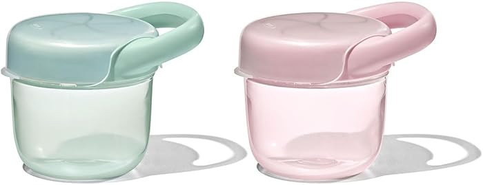 OXO Tot Snack Cup with Lid – 2 Pack, Opal and Blossom | Amazon (US)