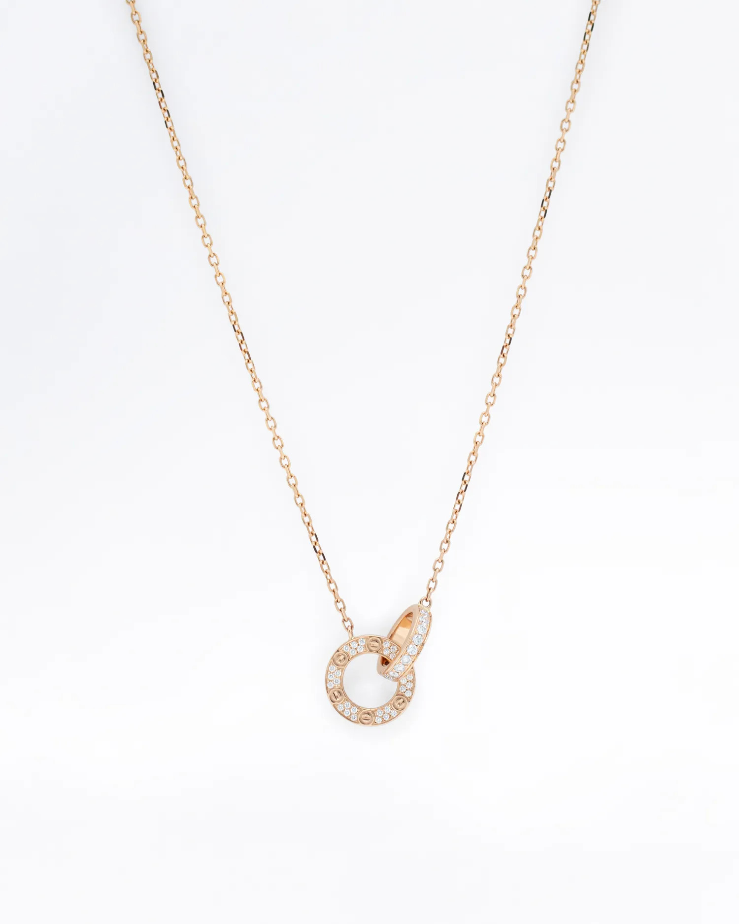 Interlocking Love Paved Pendant Necklace | Vivrelle