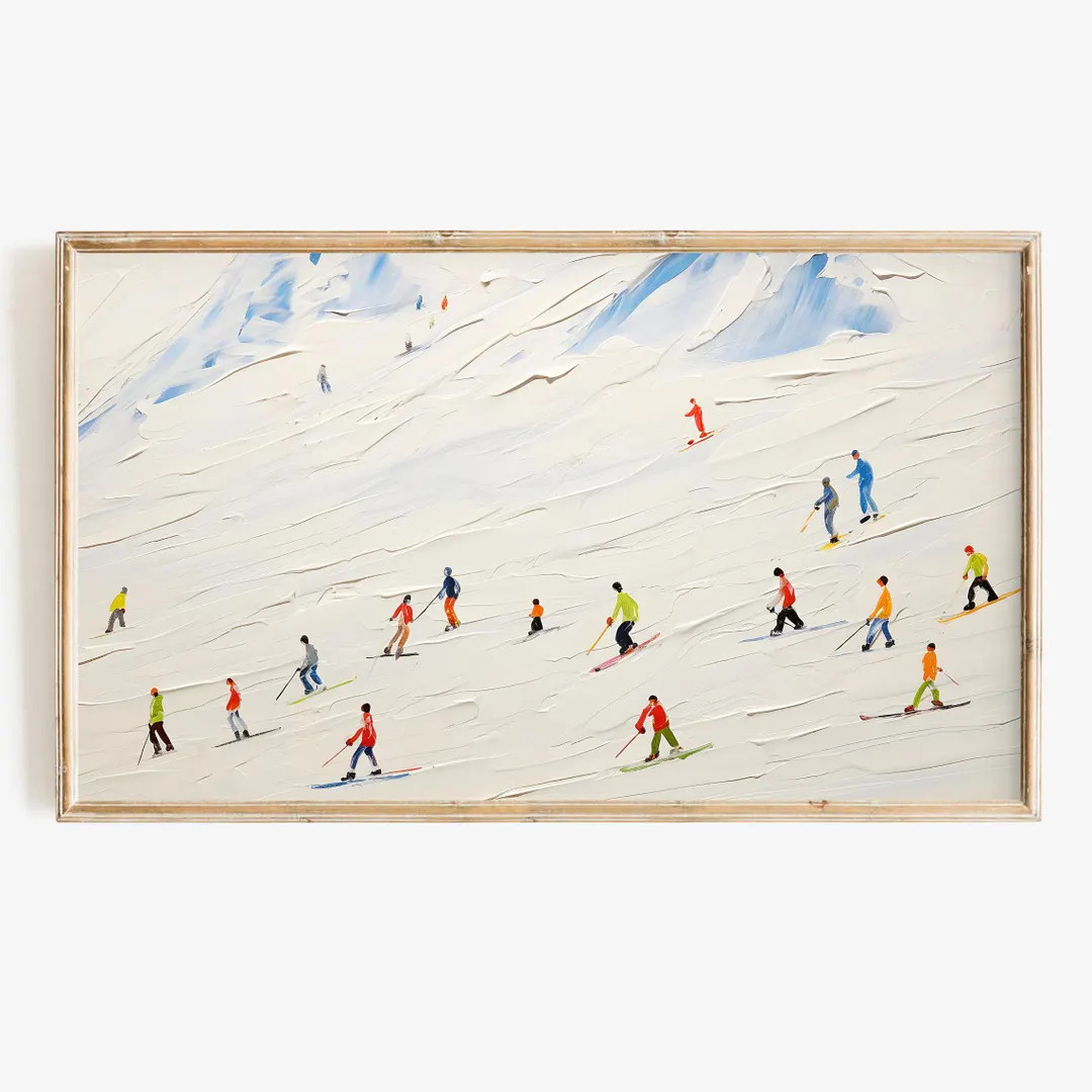 Abstract Winter Frame Tv Art DIGITAL Download Ski Snow Painting for Tv Pop Art Modern Frame Tv Ar... | Etsy (US)