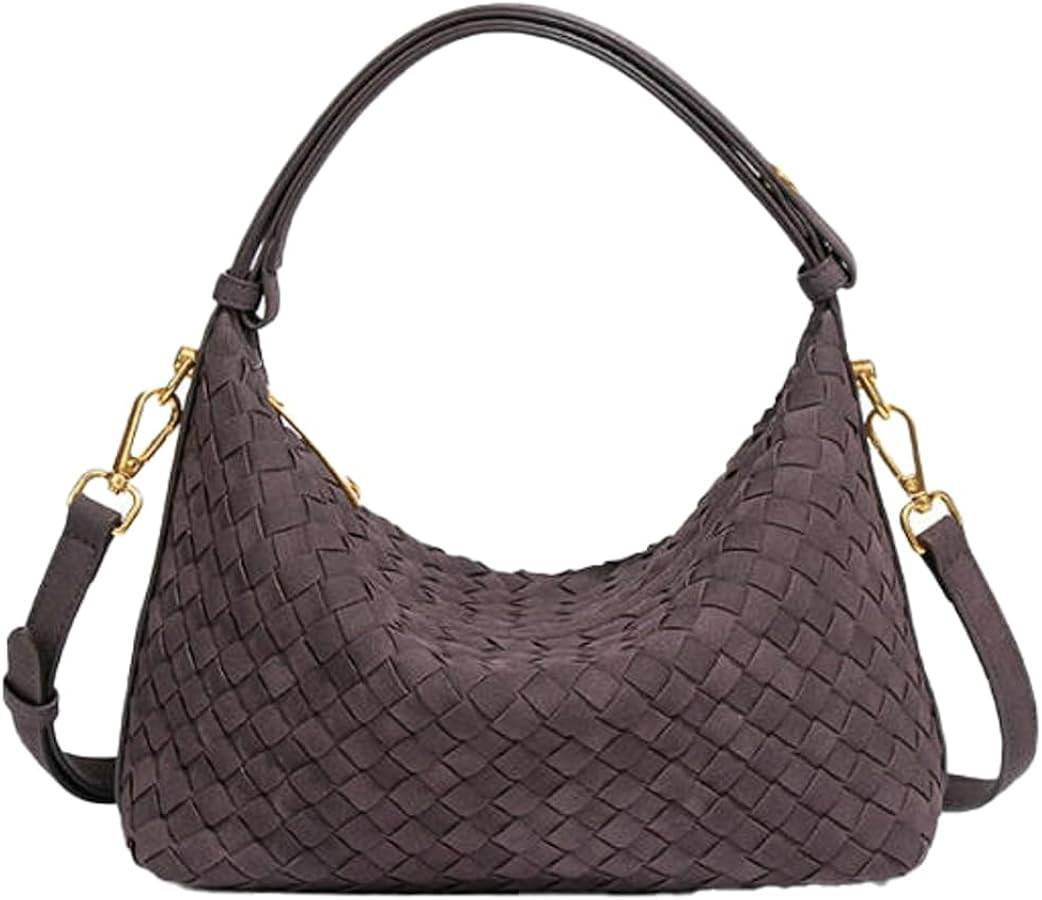 Women's Suede Woven Bag Shoulder Tote Purse Retro Crossbody Handbag Clutch Woven Tote Bag Slouchy... | Amazon (US)