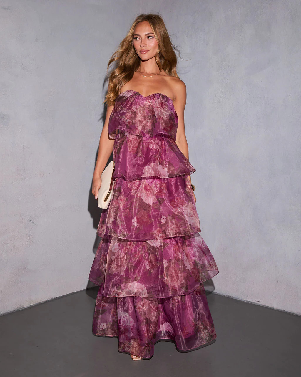 Garden Invite Tiered Strapless Maxi Dress | VICI