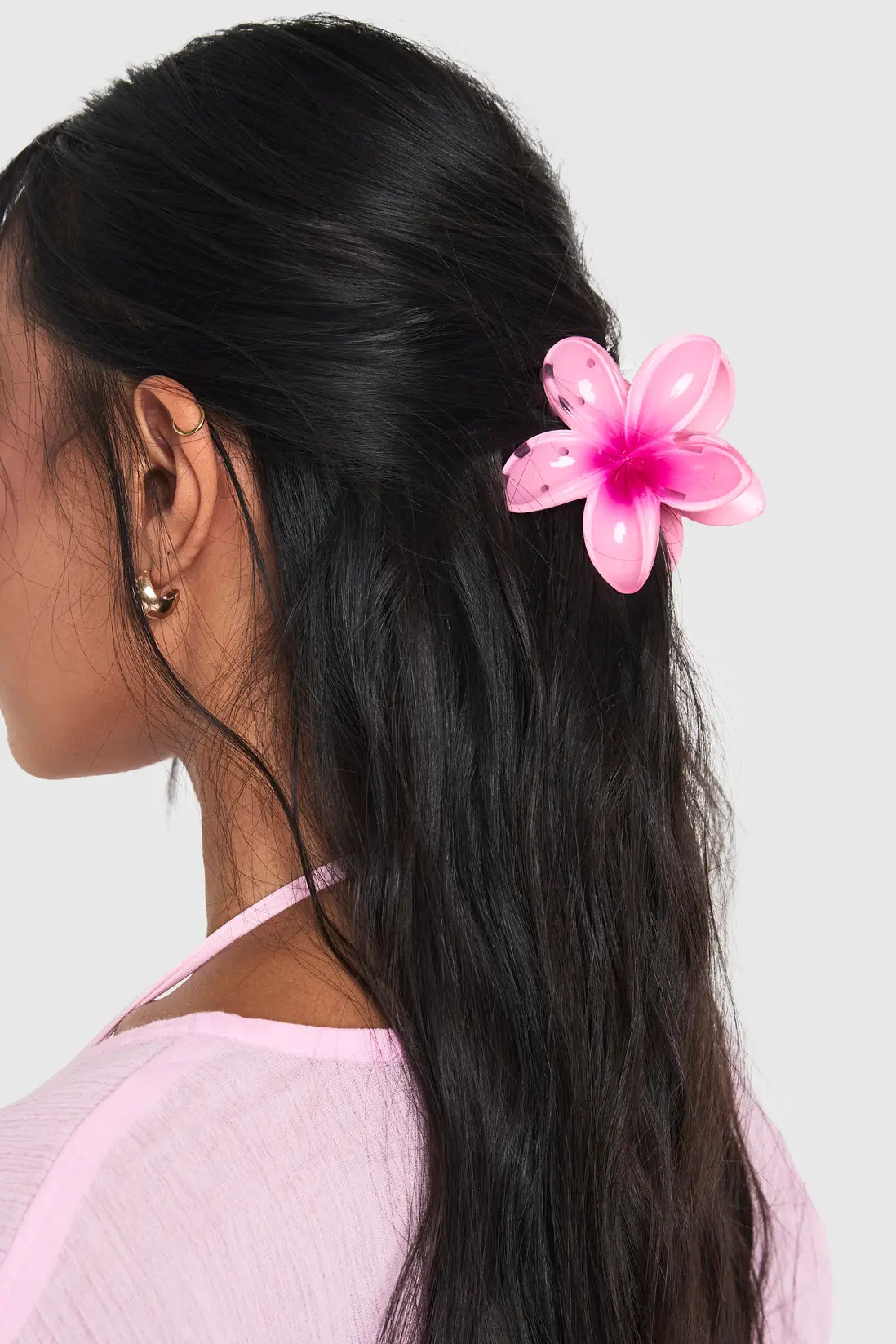 Baby Pink Large Flower Claw Clip | Boohoo | Boohoo.com (UK & IE)