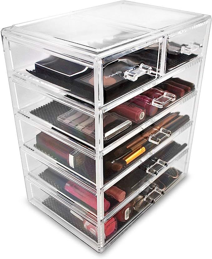 Sorbus Cosmetics Makeup and Jewelry Big Storage Case Display - Stylish Vanity, Bathroom Case (4 L... | Amazon (US)