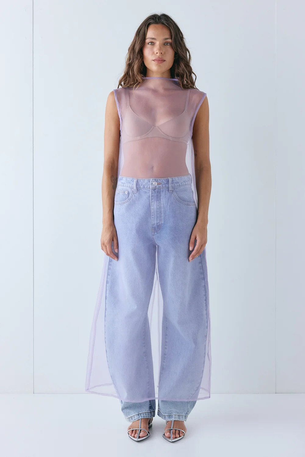 Serena Sheer Maxi Dress Lilac | VRG Grl