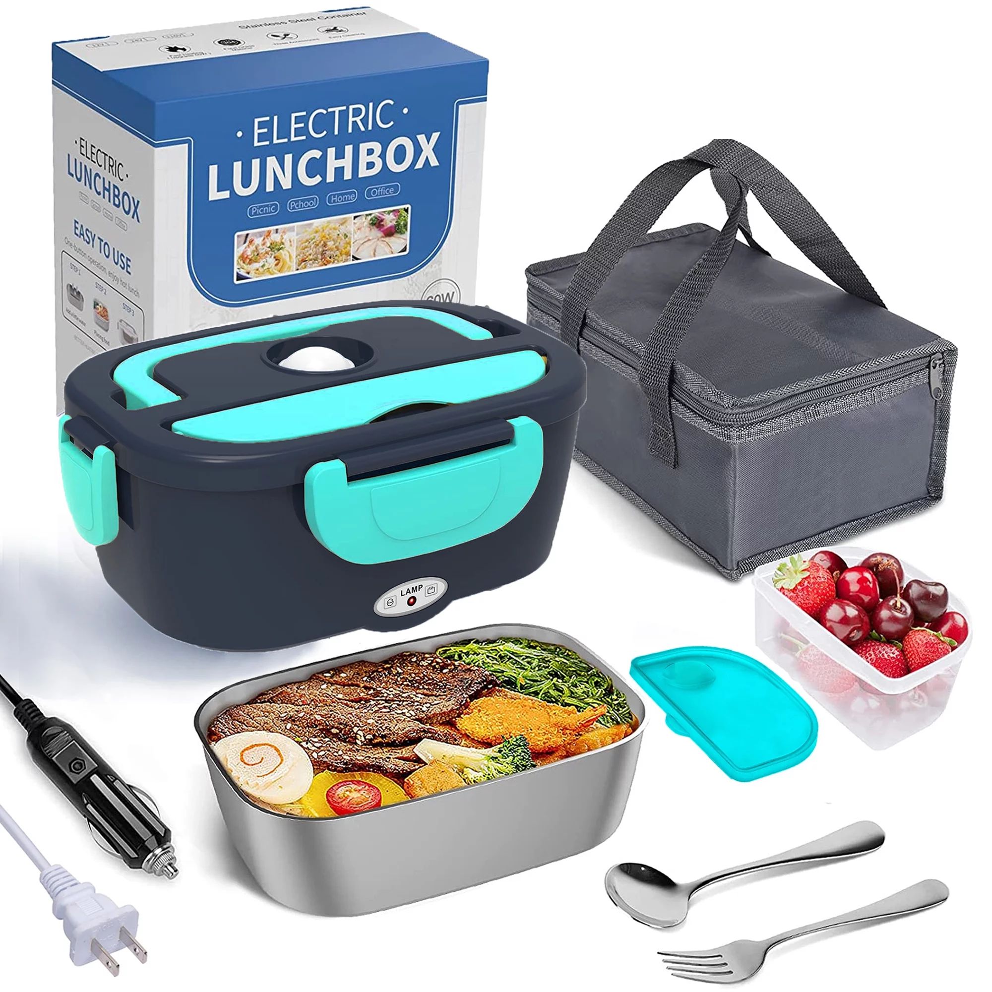 COCOBELA Electric Lunch Box Food Heater 2-In-1 Portable Food Warmer Lunch Box for Car & Home – ... | Walmart (US)