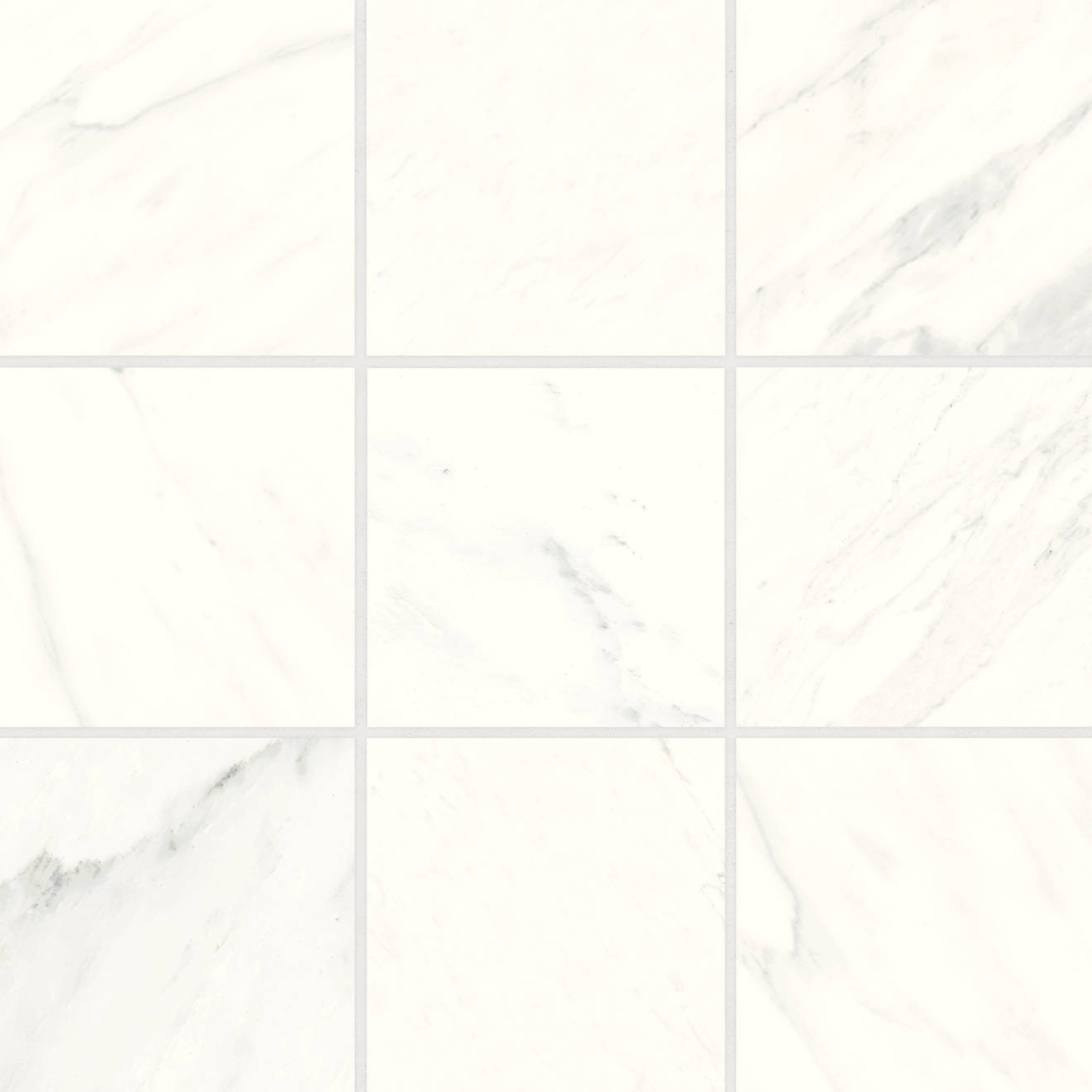 Magnifica 4" x 4" Honed Porcelain Mosaic Tile in Luxe White | Bedrosians Tile and Stone