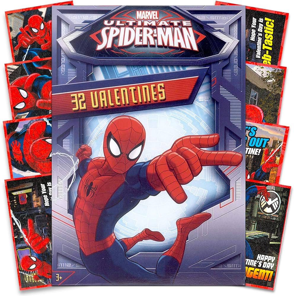 Ultimate Spider-Man Kids Valentines Day Card Classroom Exchange (32 count) | Amazon (US)