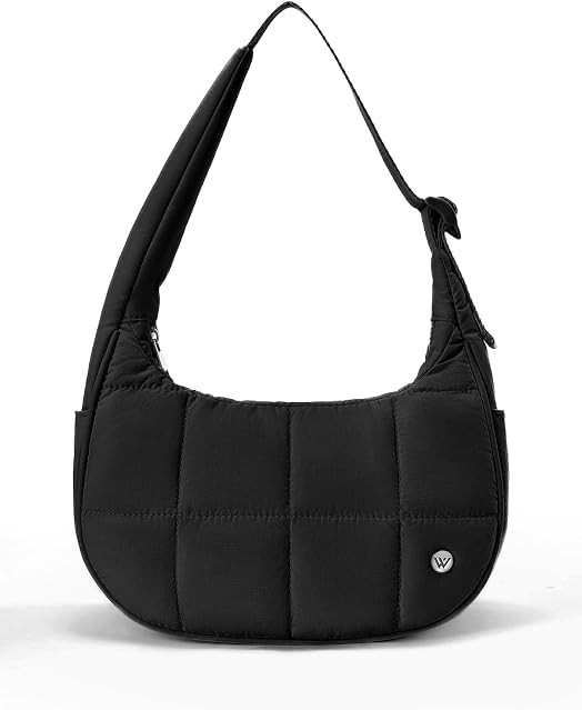 WESTBRONCO Small Puffer Crescent Shoulder Bag for Women, Nylon Quilted Shoulder Purses, Puffy Han... | Amazon (US)