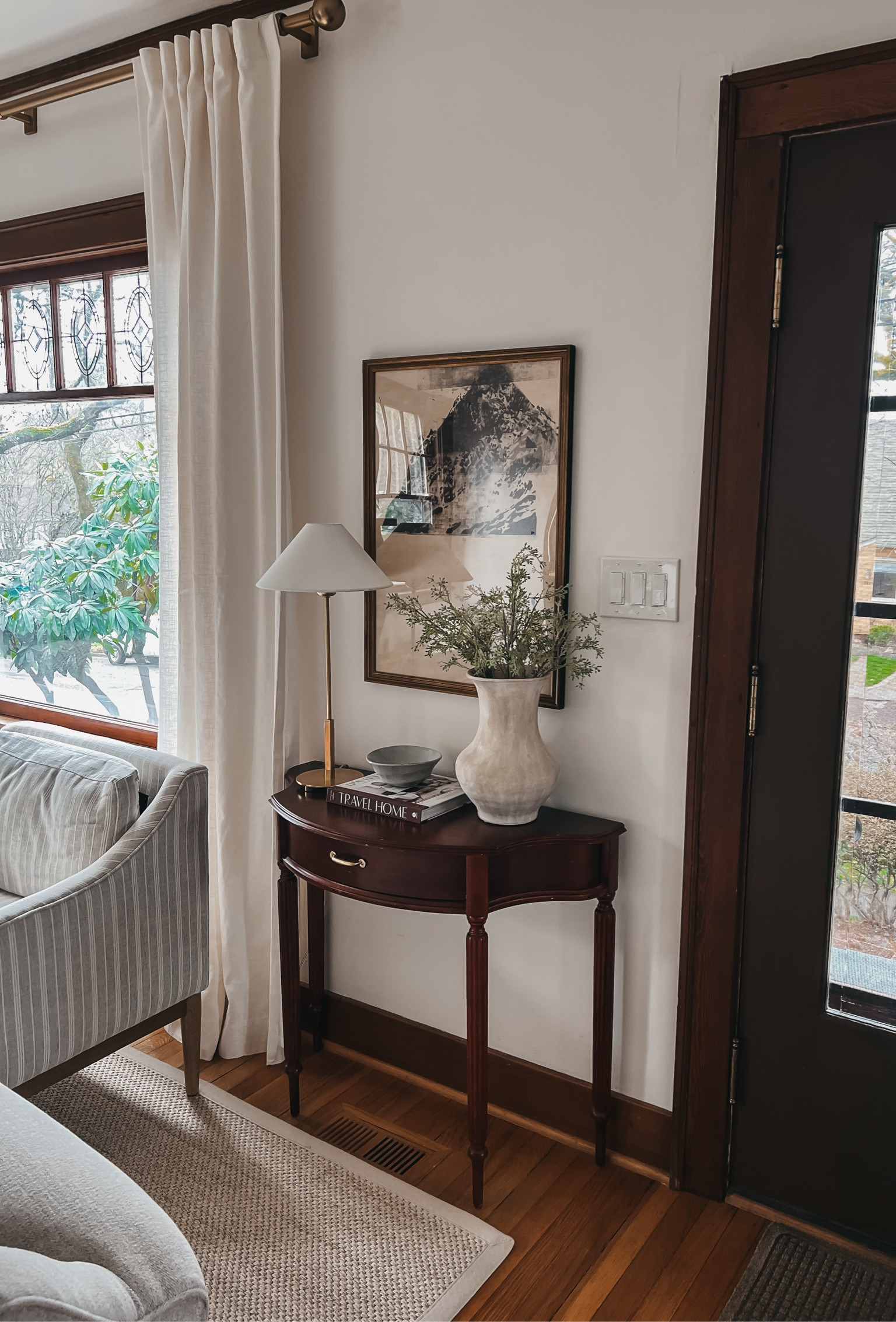 Entry table complete. This lamp is perfect for a smaller entry way. Table was a Facebook marketplace find, but linking similar. Art is from Fine Little Day (they have great affordable art!)
//
Home style
Console table 
Visual Comfort 
Home design 

#LTKstyletip #LTKhome #LTKfindsunder100
