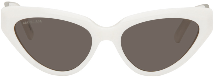 Balenciaga Off-White Cat-Eye Sunglasses | SSENSE