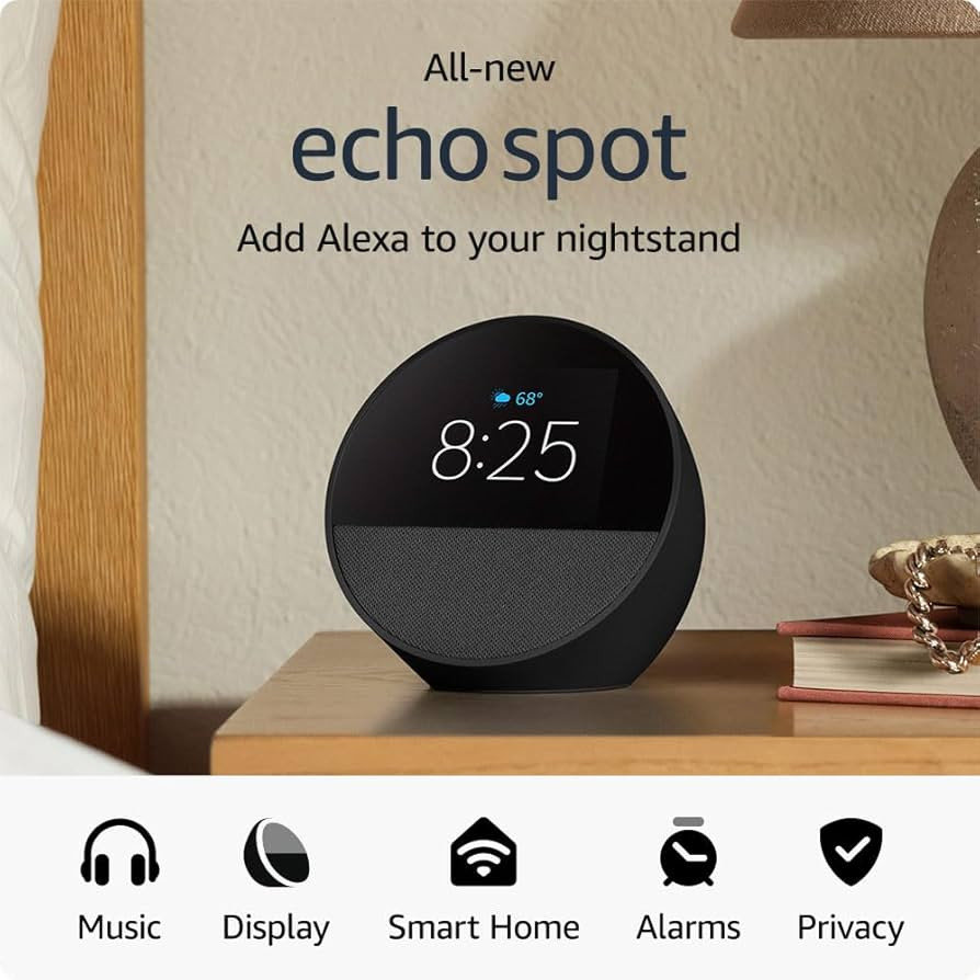 All-new Amazon Echo Spot (2024 release), Great for nightstands, offices and kitchens, Smart alarm... | Amazon (US)